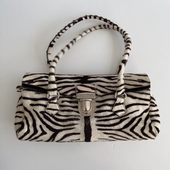 Prada Zebra Print Pony Hair Shoulder Bag - Picture 2 of 12